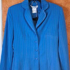 Amelia Key Periwinkle/light blue pin stripe 2-piece skirt suit set, size 10
